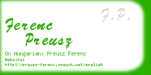 ferenc preusz business card